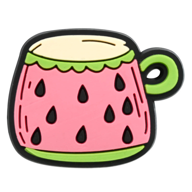 Wholesale Random 100pcs Cartoon Tableware Cups PVC Soft Rubber Shoe Buckle Decoration ACC-SC-RYY060