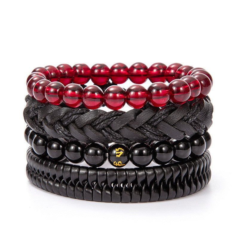 Wholesale Retro Multi-layer Alloy Leather Bracelet