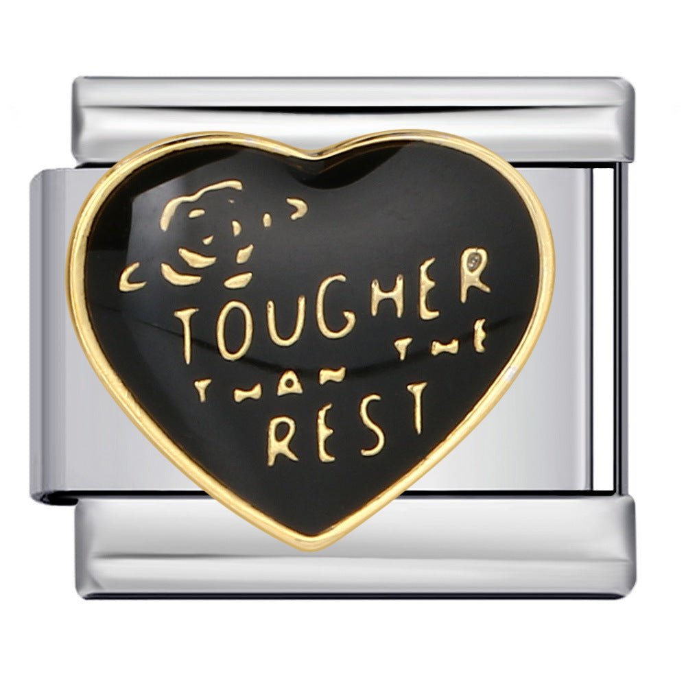 Wholesale Italian Charm Bracelet 9mm DIY Splicing Removable Colored Heart Stainless Steel Composable Bracelet