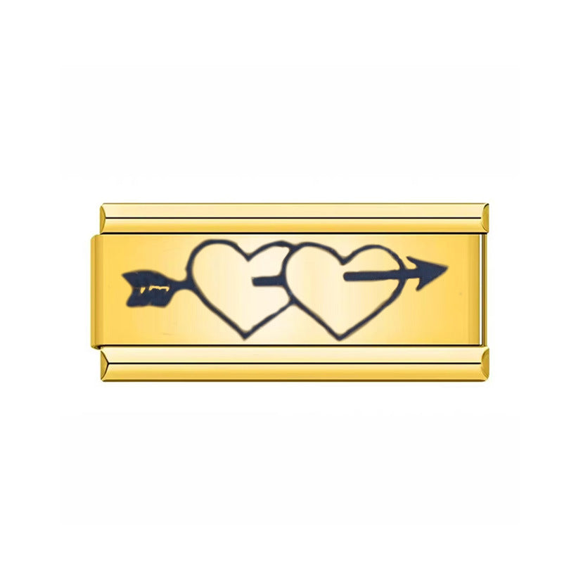 Wholesale Stainless Steel Square Modular Heart Bracelet Unisex Jewelry Accessory For Gift And Casual Wear
