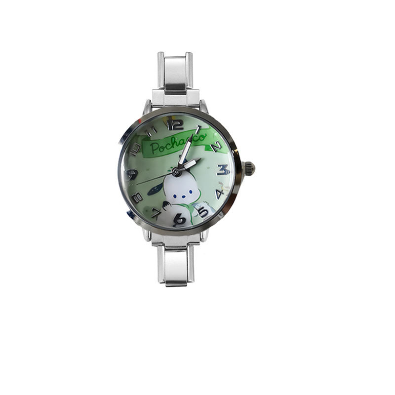 Wholesale Italian modular cartoon animation stainless steel strap student couple waterproof fashion women' s watch DIY disassembly wristwatch