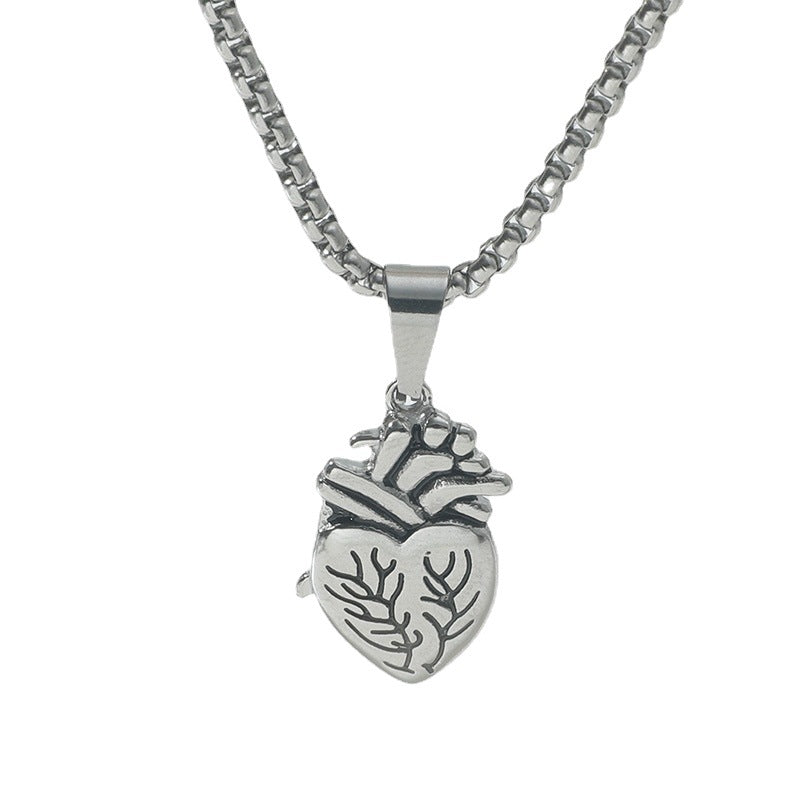 Wholesale  Creative Heart  Pendant Gold and Silver Necklace