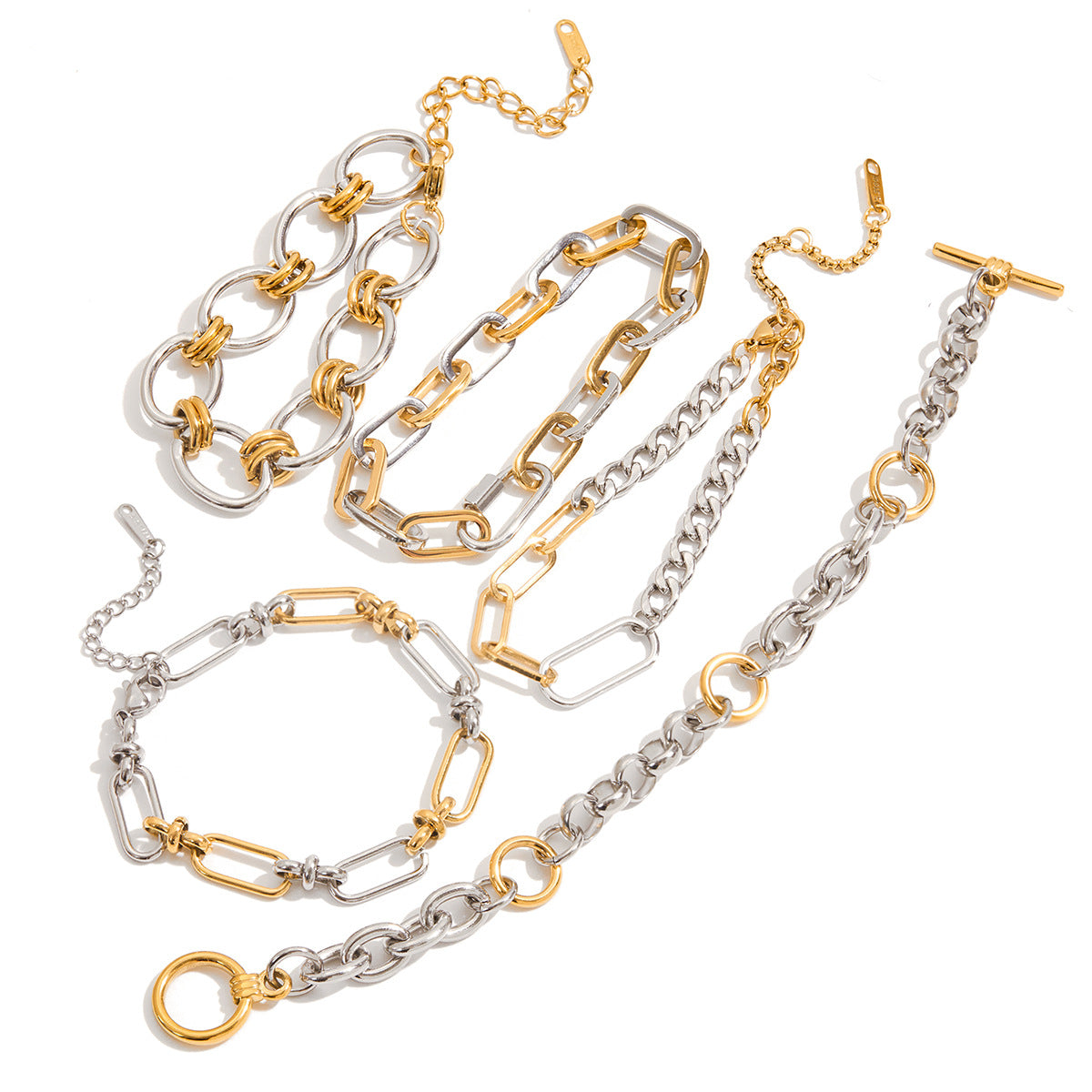 Wholesale Stainless Steel Colorblock Cuban Bracelet