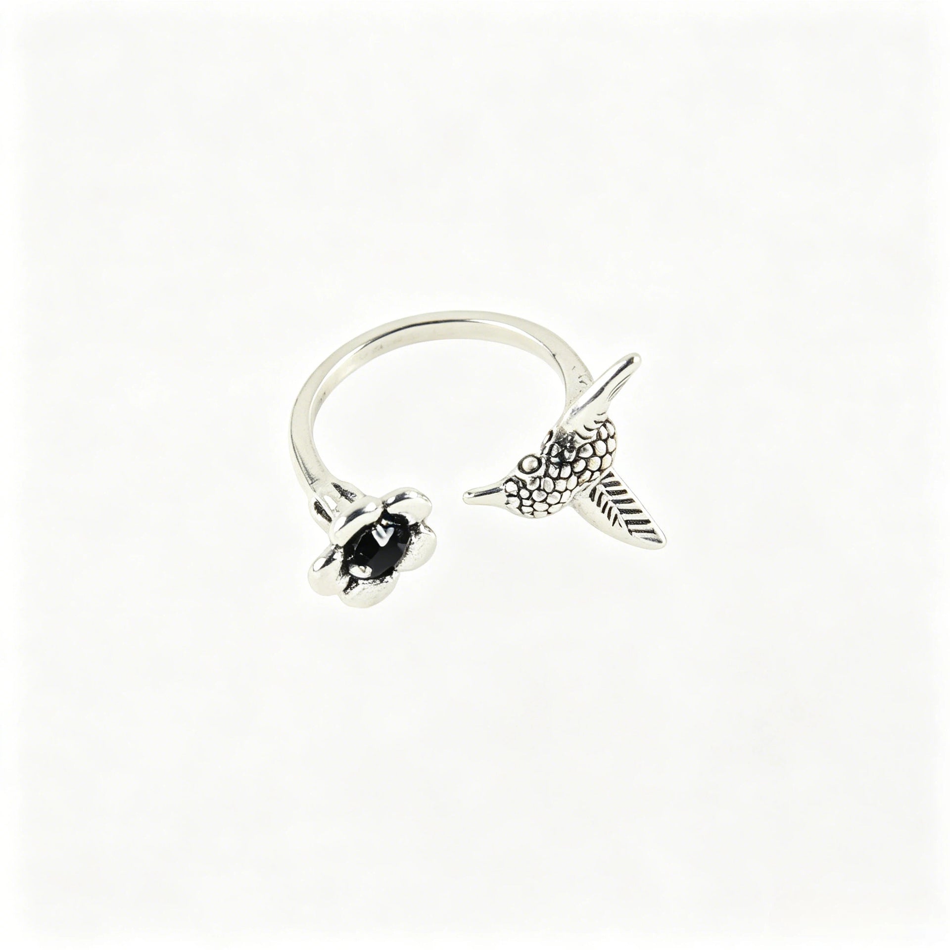Wholesale Zinc Alloy Electroplated Hummingbird Bird Ring - Exaggerated Open Design Fashion Jewelry Accessory for Party or Gift