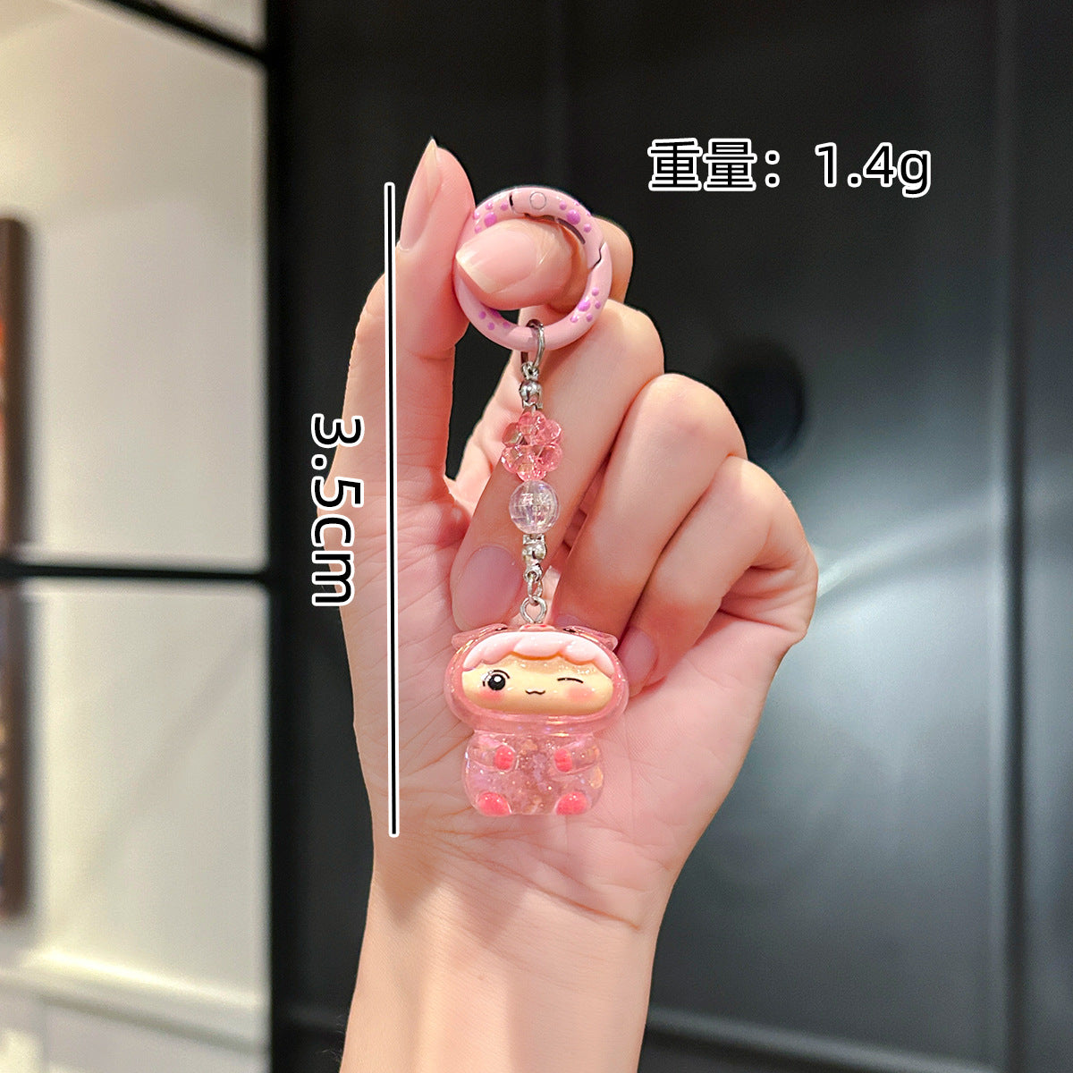 Wholesale Creative Transparent Frog Baby Keychain