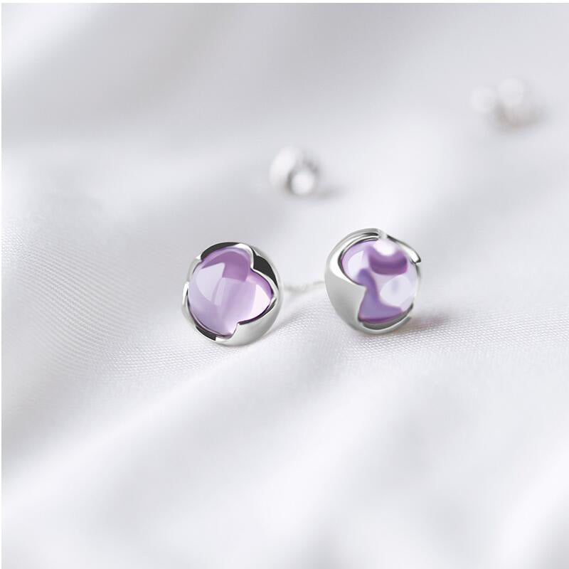 Wholesale 925 Sterling Silver Amethyst Earrings