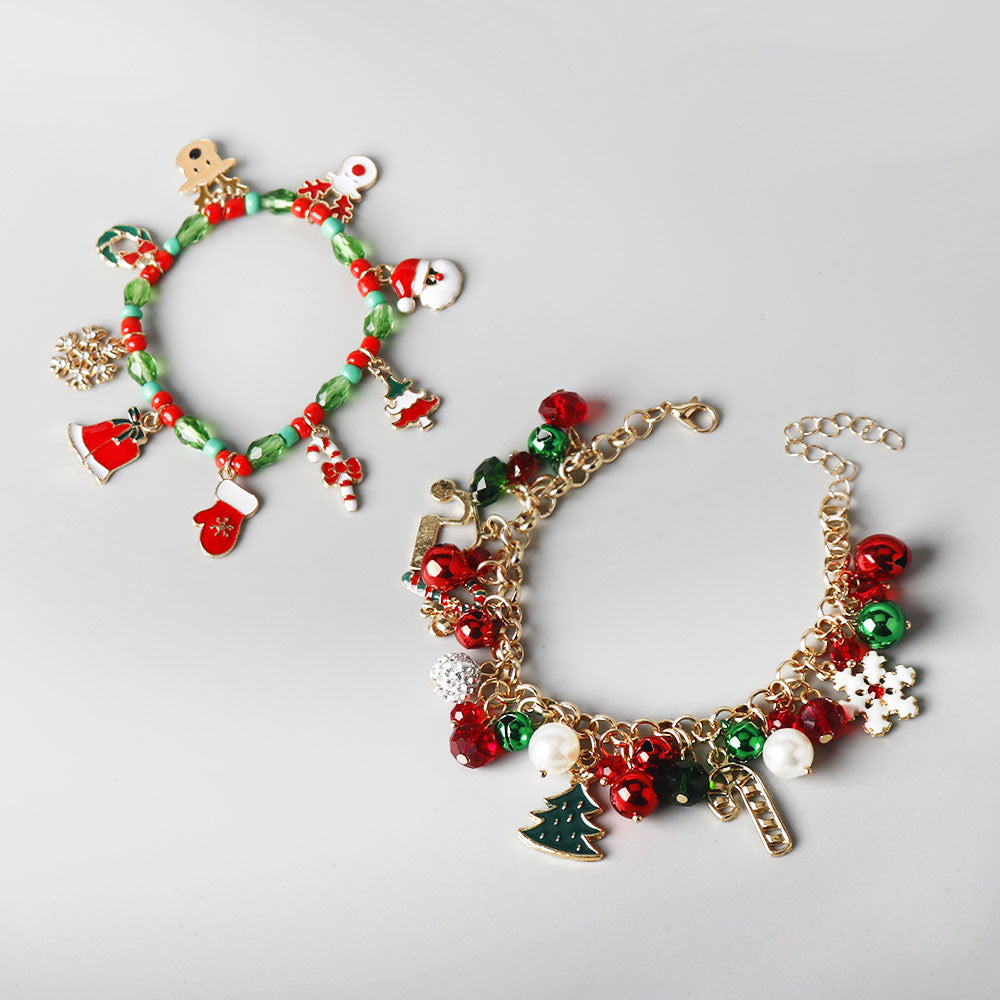 Wholesale Christmas Santa Claus Elk Christmas Tree Candy Bracelet ACC-BT-HX006