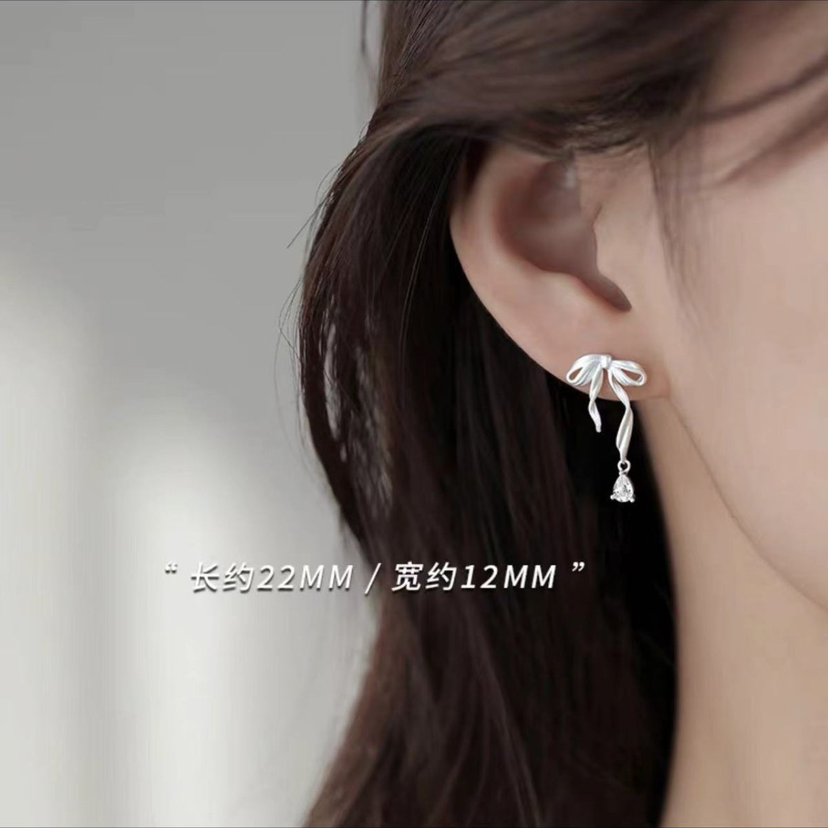 Wholesale 925 silver needle bow earrings