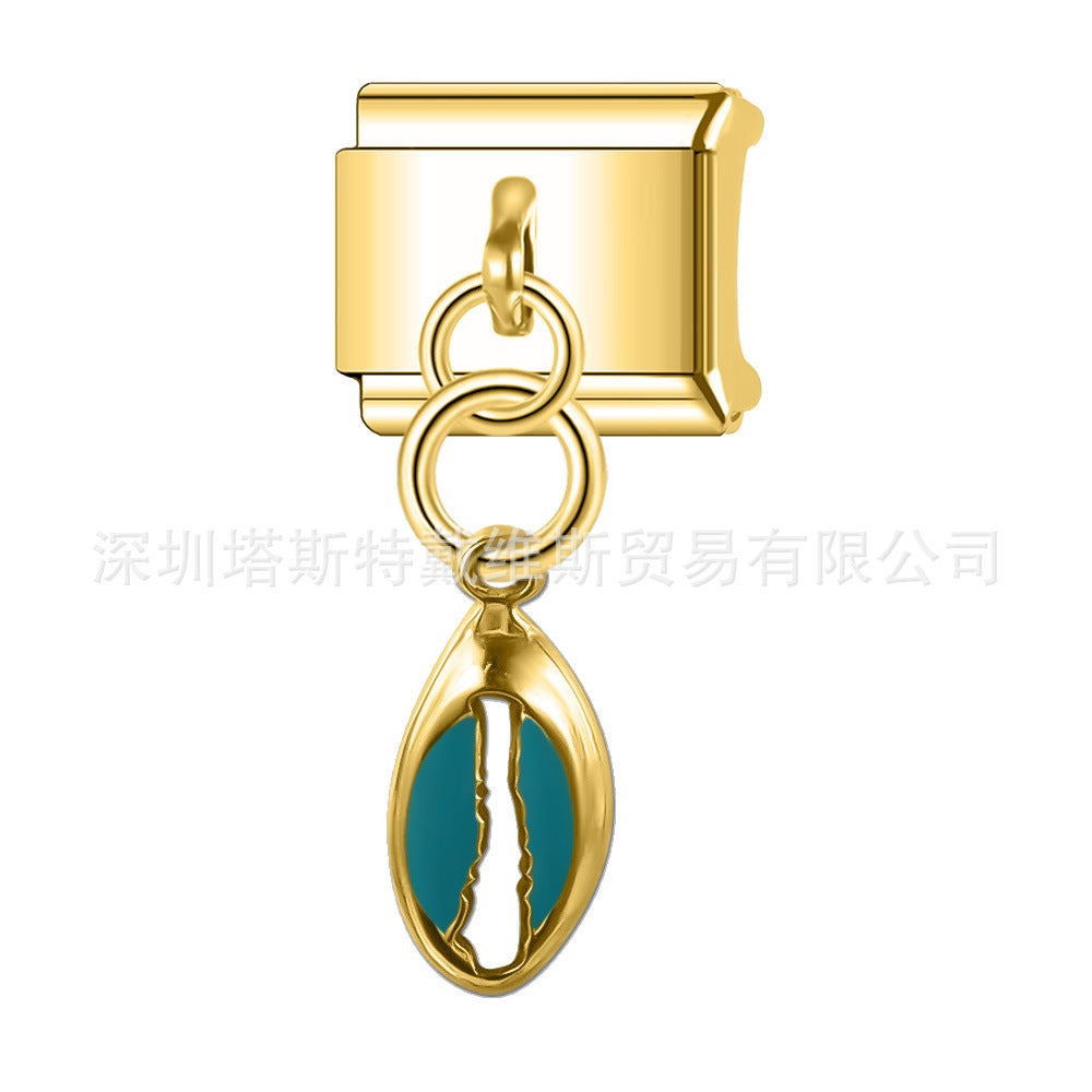 Wholesale 9mm Italian Charm Starter Bracelets DIY square Single Section Creative Stainless Steel Composable Bracelet