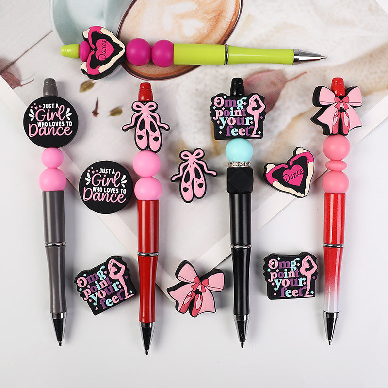 Wholesale 20pcs  pink ballet   Focal Beads DIY Bead Accessories