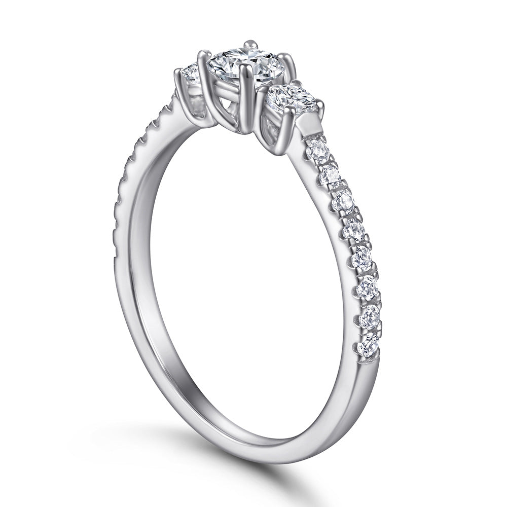Wholesale  925 Sterling Silver Ring Rack Diamond Four-claw Diamond Ring
