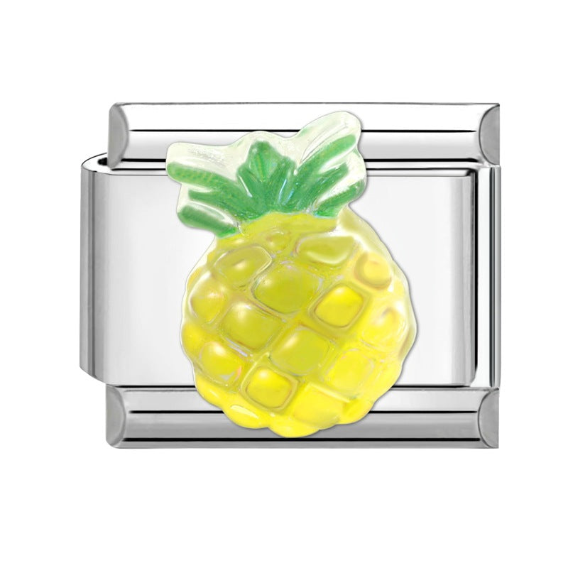 Wholesale 9mm Italian Charm Starter Bracelets DIY Fruit Series Stainless Steel Composable Bracelet