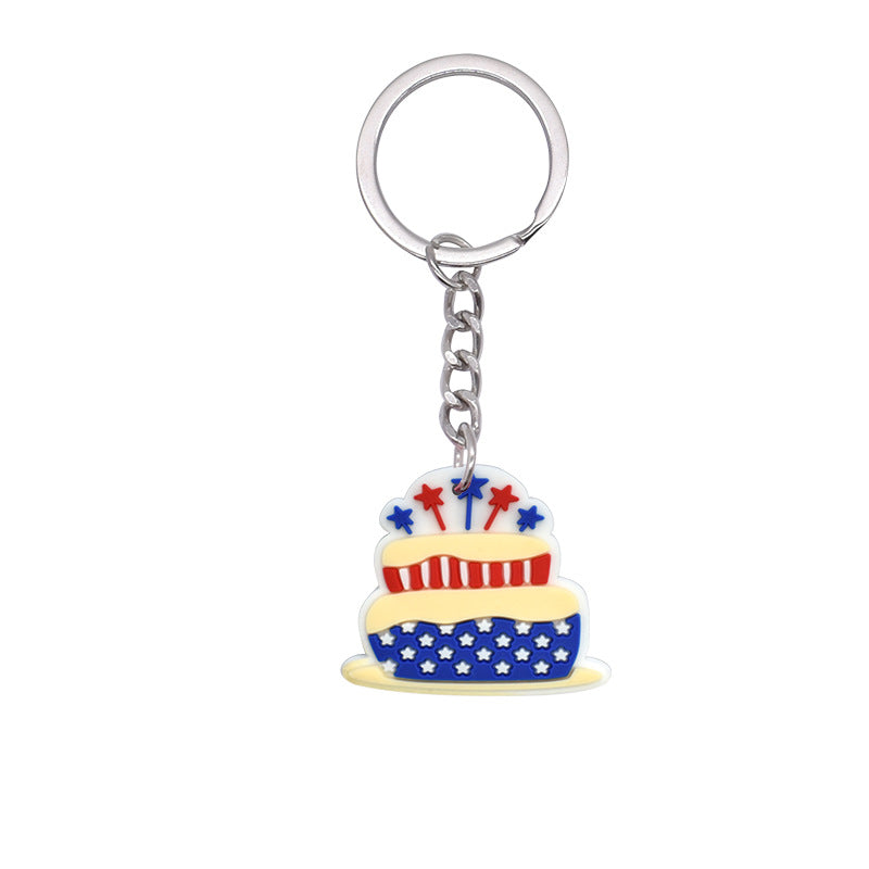 Wholesale 10pcs US Independence Day Keychain