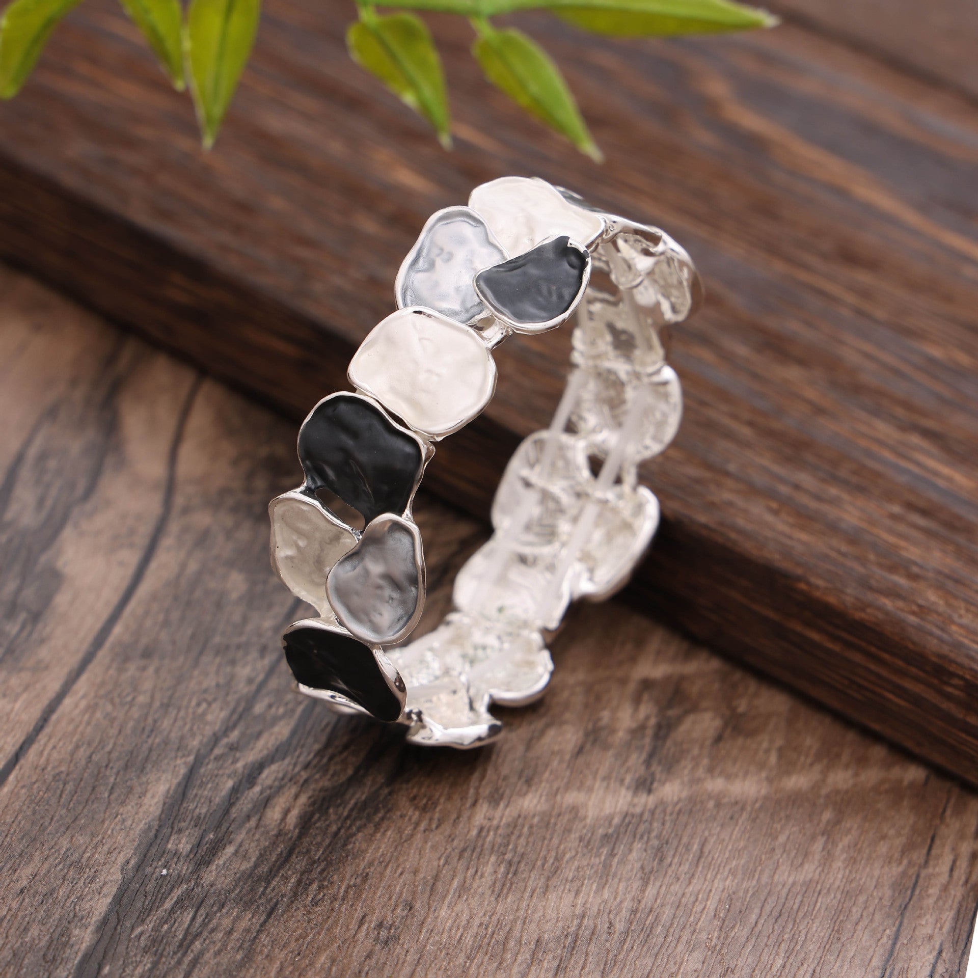 Wholesale  Colorful Geometric Square Alloy Elastic Zinc Alloy Bracelet