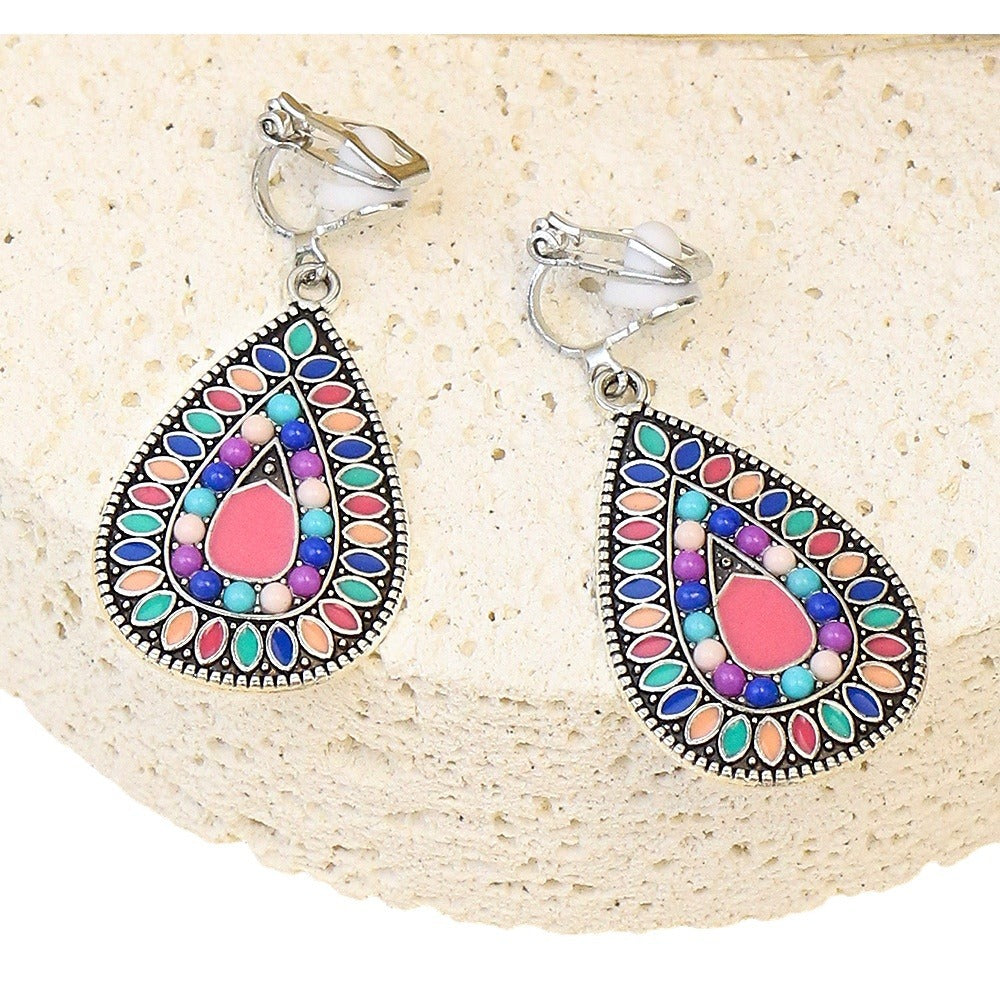 Wholesale Bohemian Geometric Hollow Earrings Retro Ethnic Ear Clip,  Stylish Everyday Jewelry