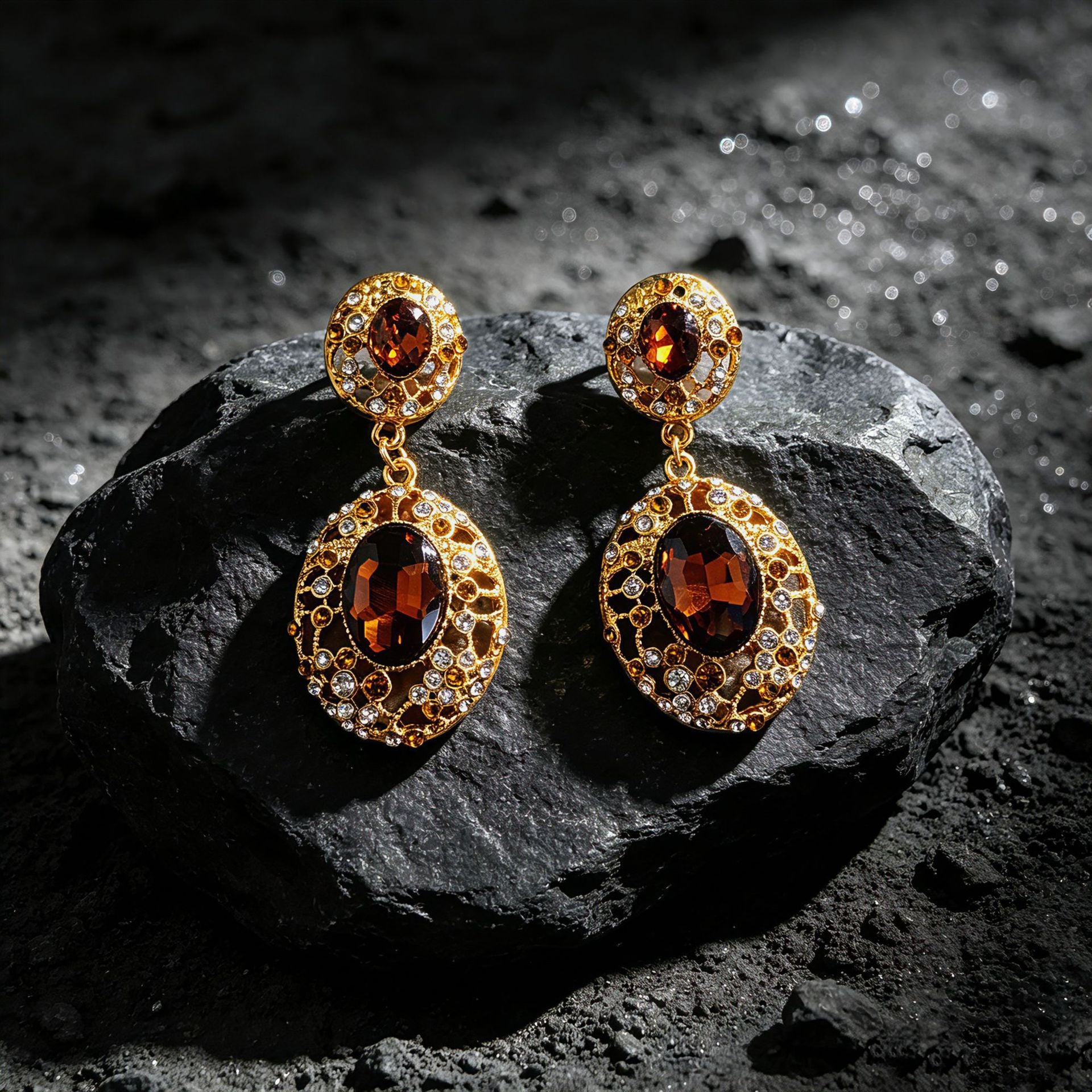 Wholesale Alloy Retro Oval Dangle Earrings Silver Needle Style Boutique Jewelry Accessory