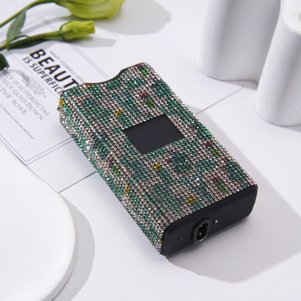 Wholesale Leopard Color Diamond Stickers Multi-function Charging Flashlight Keychain Accessories ACC-KC-ZhiYa065