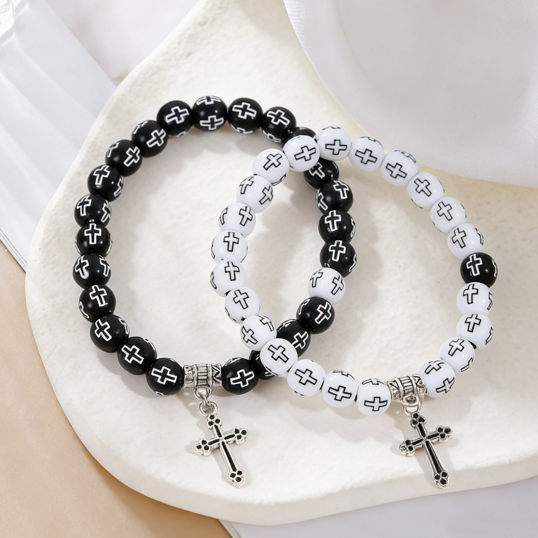 Wholesale Plastic Resin Cross Bead Bracelet,  Fashion Accessory for Couples,  Gift