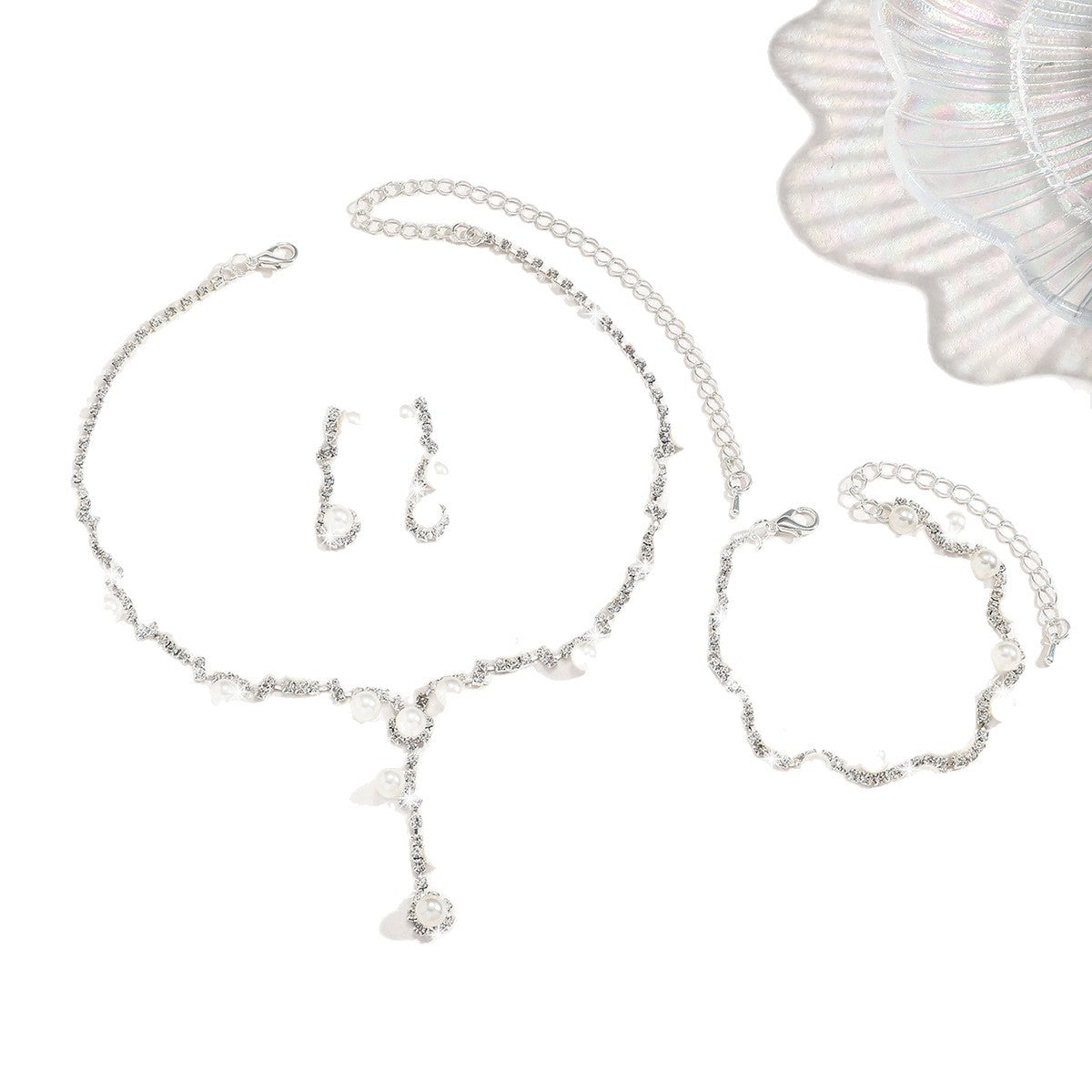 Wholesale Necklace and earrings jewelry set versatile accessories for banquet dresses
