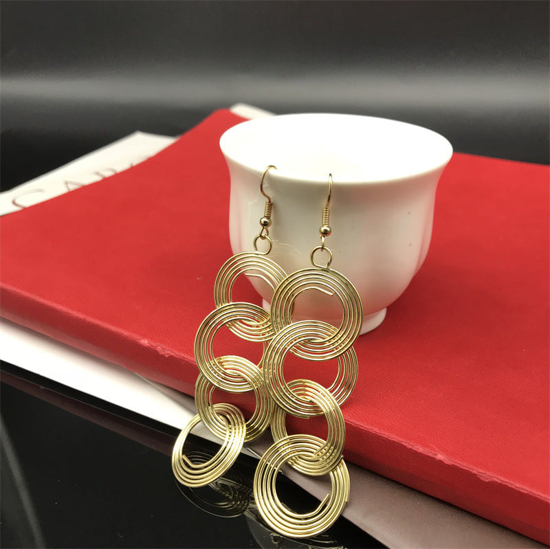 Wholesale Hoop Long Metal Earrings ACC-ES-FX040