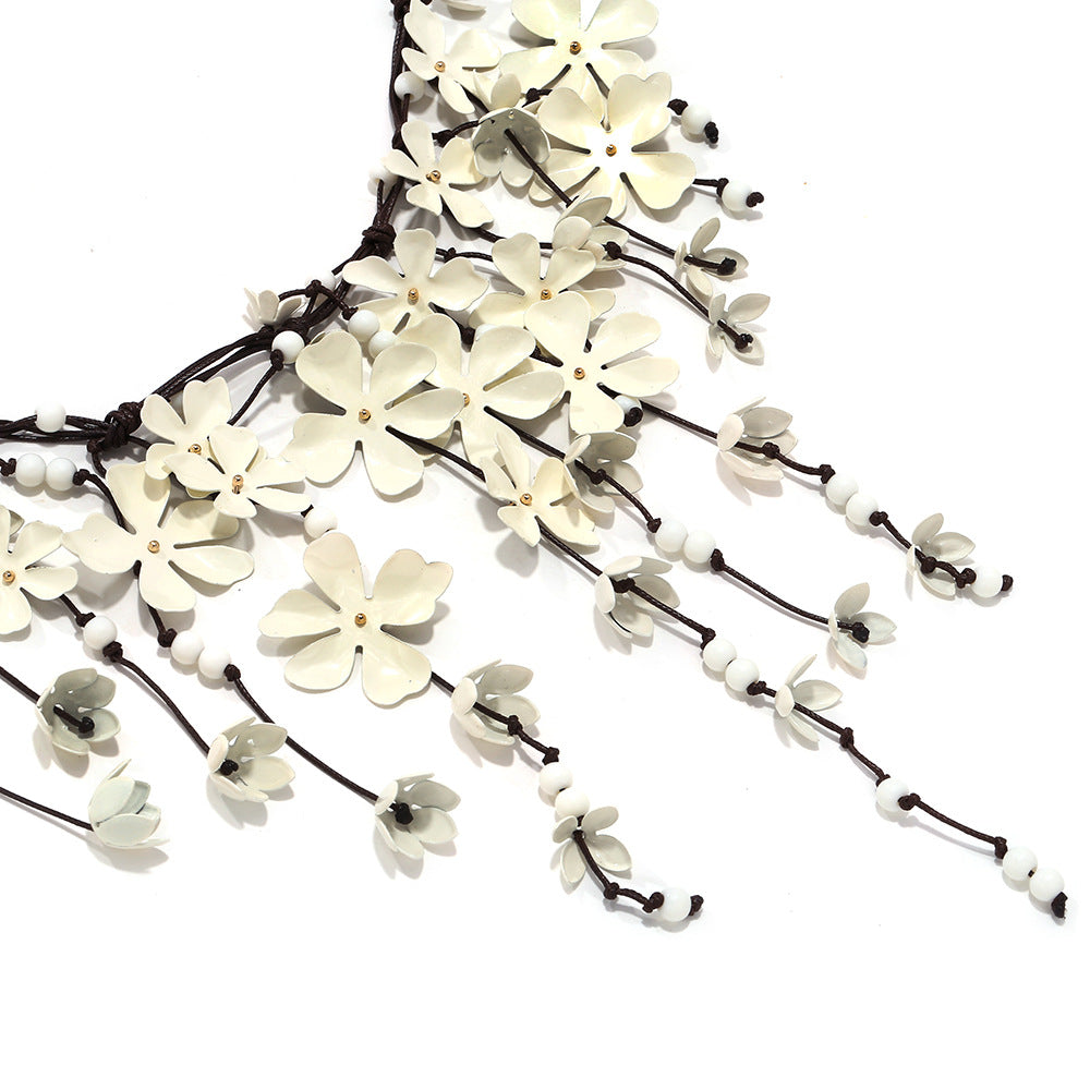Wholesale Waterfall Tassel Flower Necklace
