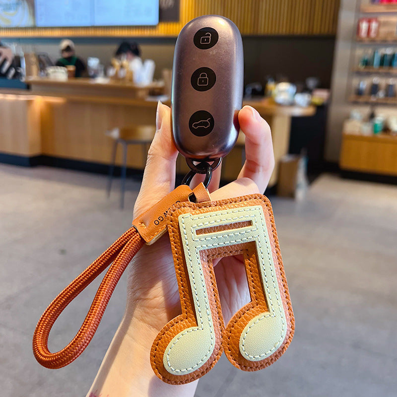 Wholesale Musical Note PU Leather Keychain Cute Couple Bag Charm Fashion Accessory Gift