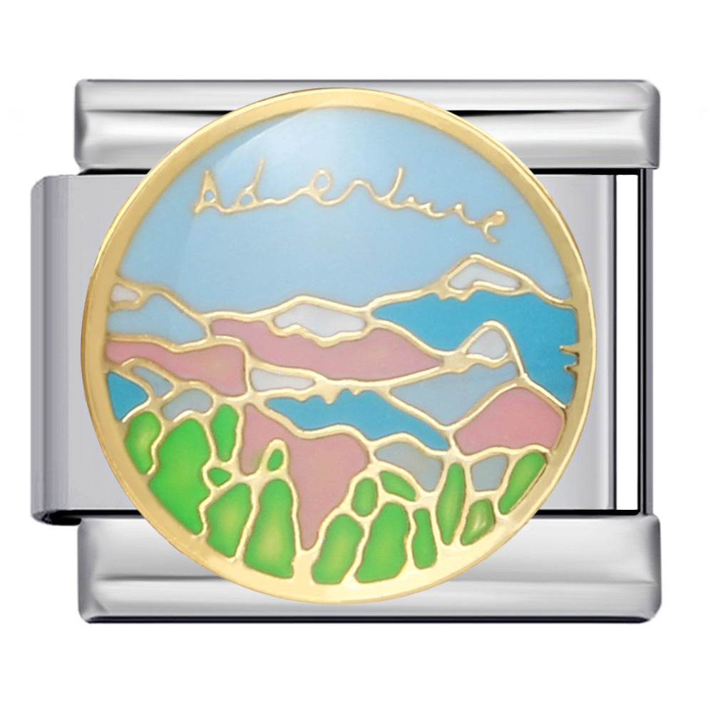 Wholesale Italian Module Bracelet Stainless Steel Welding Oil Dropping DIY  Bracelet