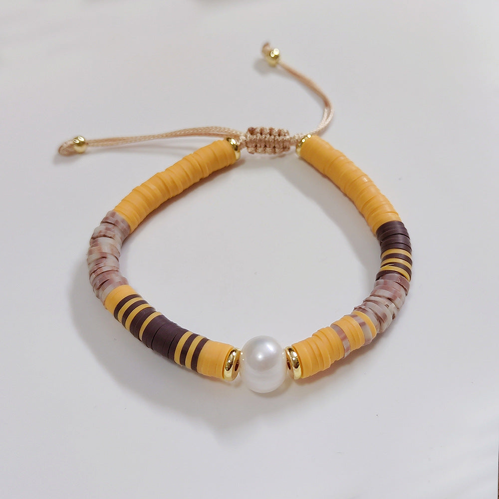 Wholesale bohemian beach style colorful soft clay beaded bracelet ACC-BT-Qiqi003
