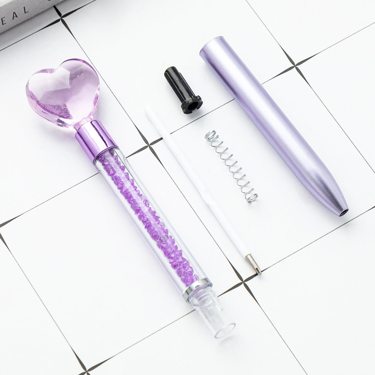 Wholesale Plastic Ballpoint Pen Love Crystal Pen ACC-PN-HuaH042