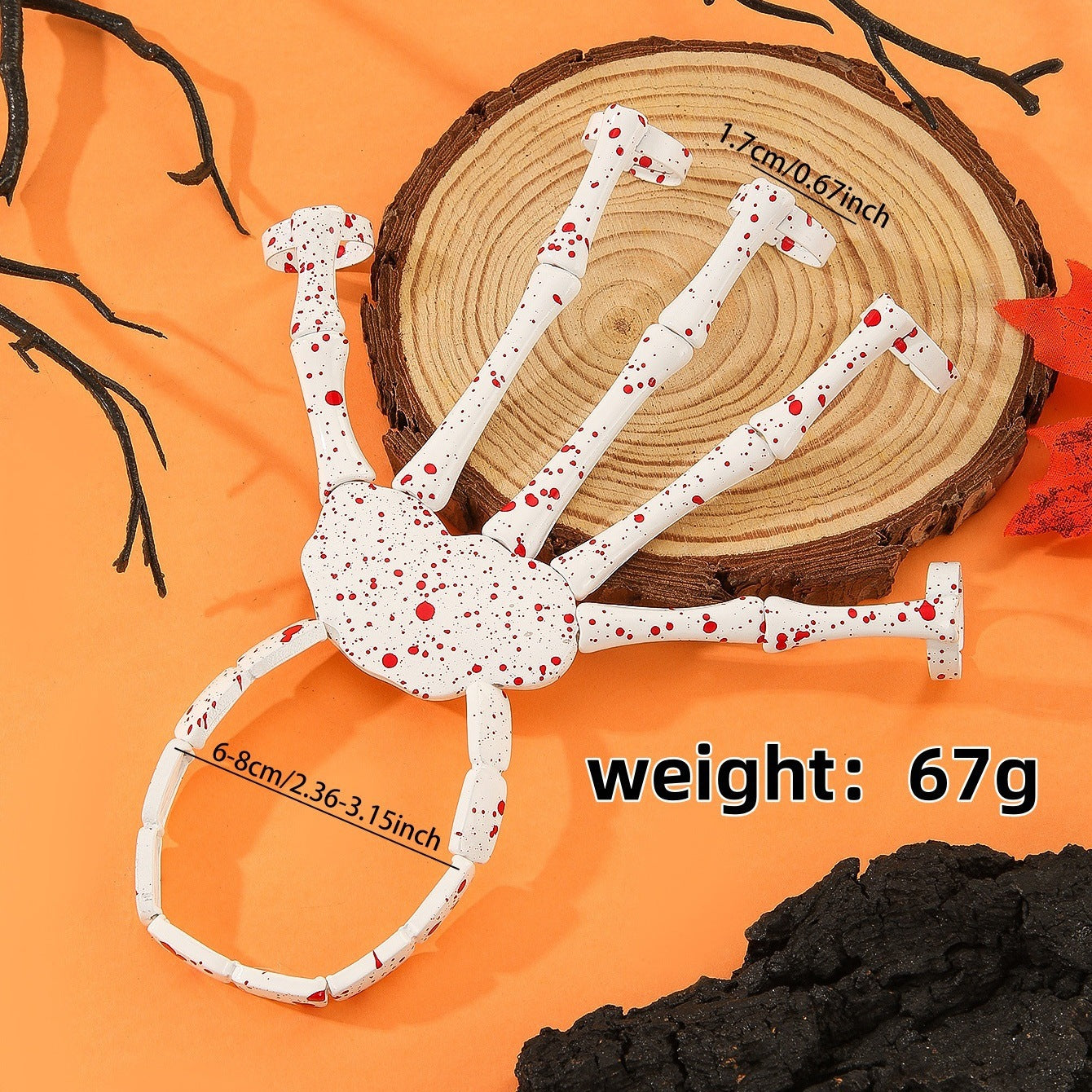 Wholesale  Gothic Punk Vampire Skeleton Pumpkin Skull Elastic Bangle Bracelet - Fashion Accessory for Party &  Everyday