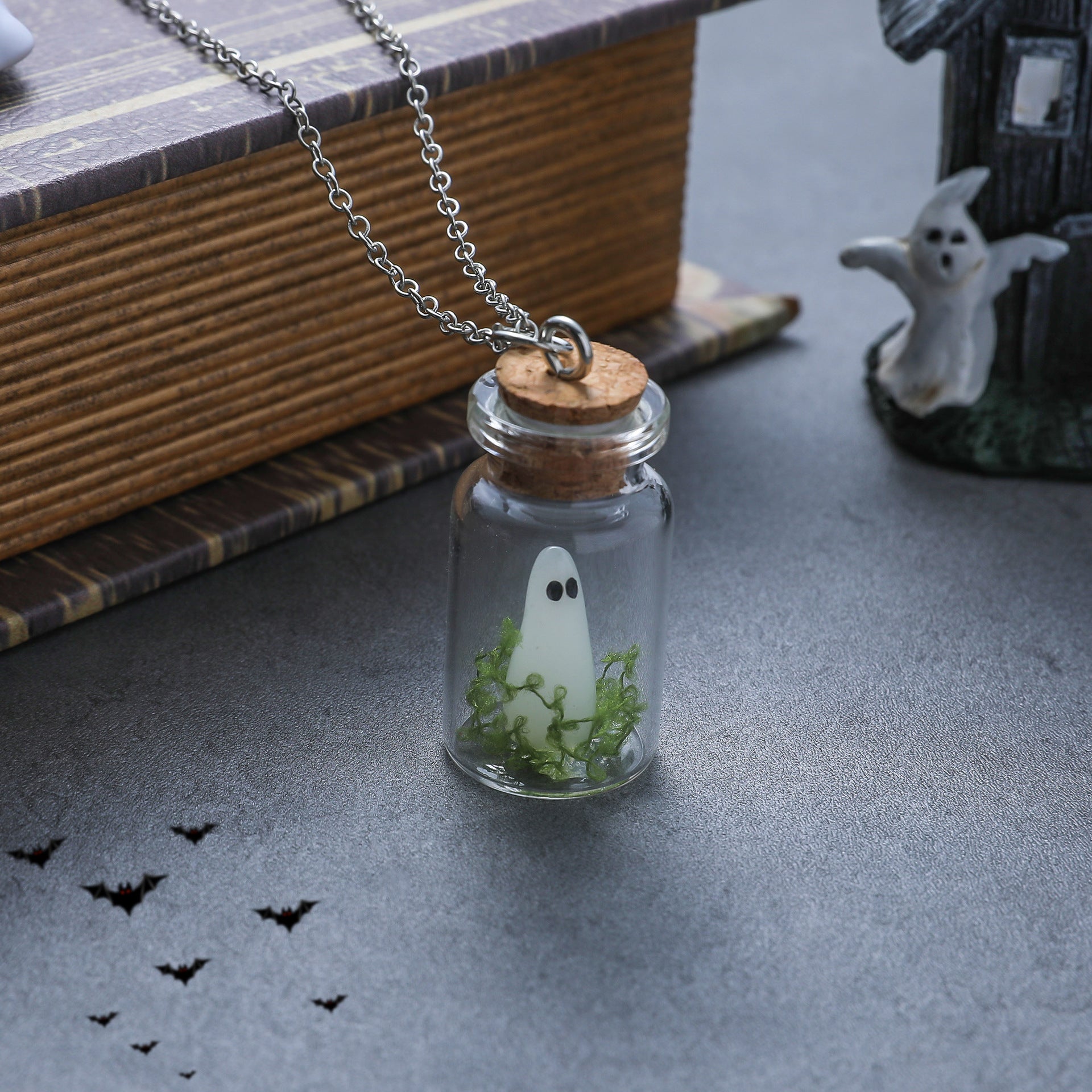 Wholesale  drift bottle luminous ghost necklace decoration