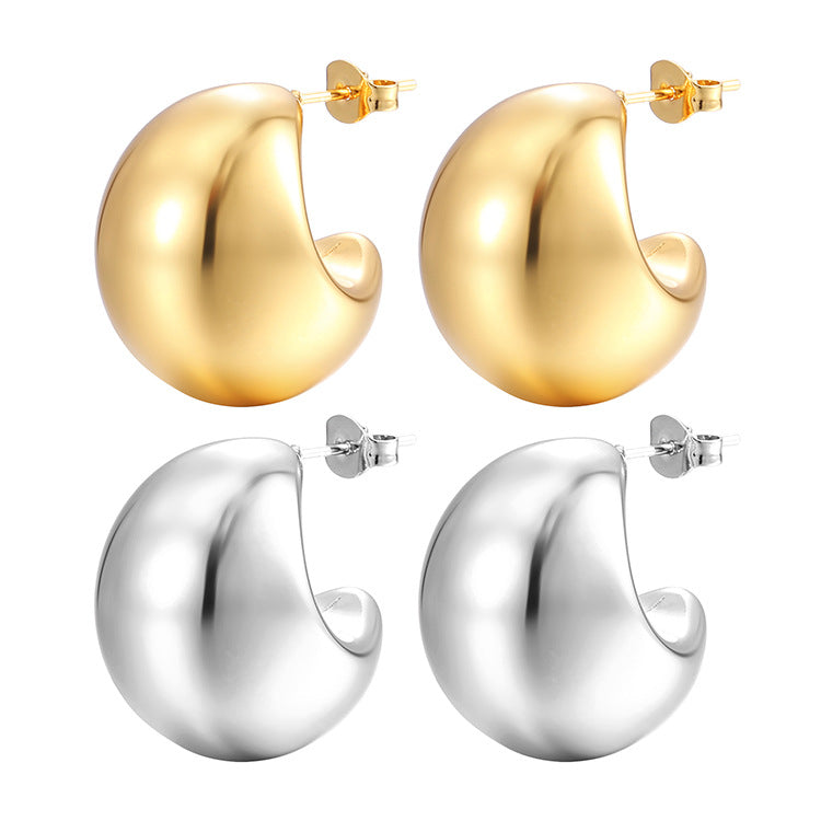 Wholesale Gold Stainless Steel Earrings Hollow Gold Plated Earrings ACC-ES-LingHai001