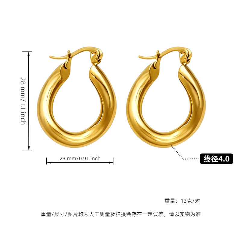 Wholesale  titanium steel kink earrings