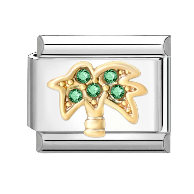 Wholesale Italian modular bracelet 9mm DIY splicing detachable simple pattern stainless steel combinable bracelet