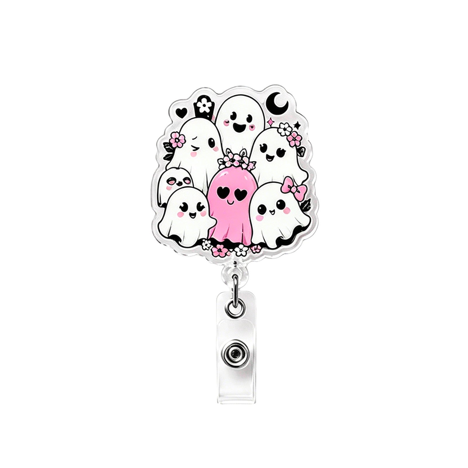 Wholesale Abs  Ghost Skull ID Badge Reel for Medical Staff