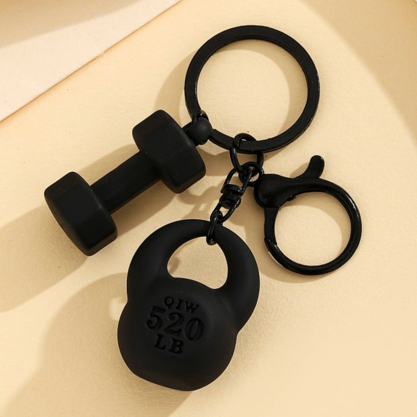 Wholesale DIY Fitness Equipment Pure Color Keychain