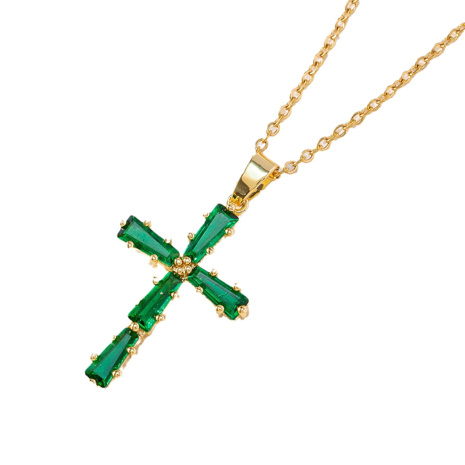 Wholesale Crystal Cross Pendant Necklace Chic Collarbone Chain Gift And Boutique Resale Jewelry Accessory
