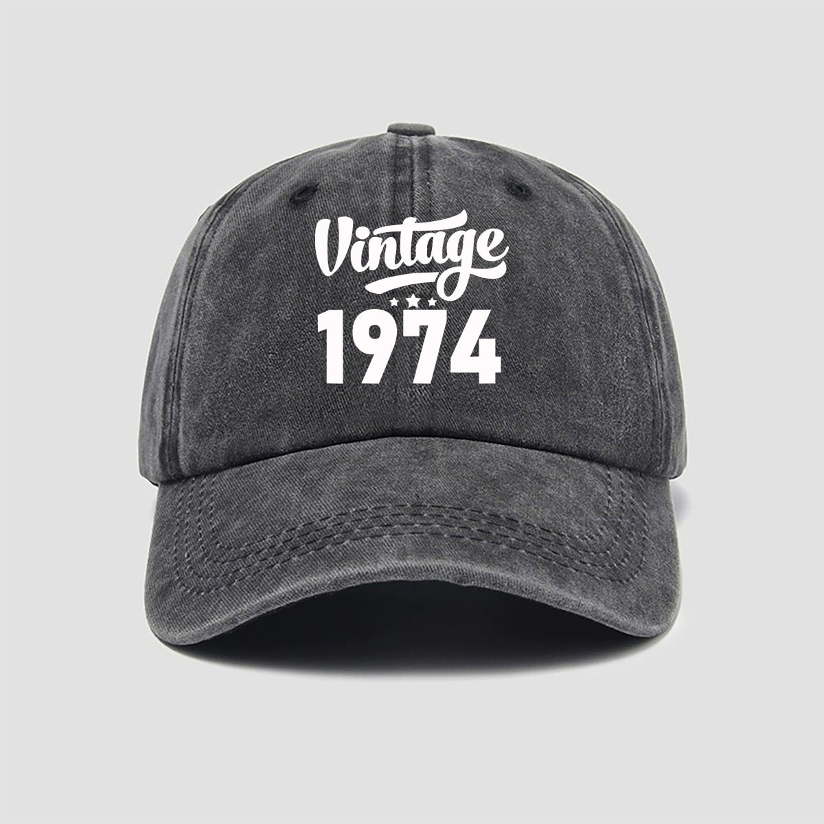 Wholesale Washed Cotton Printing 1974 Old  Retro Baseball Cap