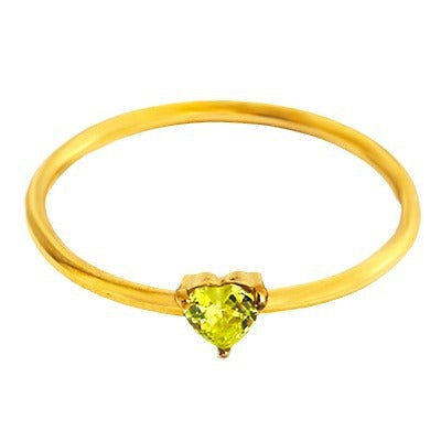 Wholesale 2PCS Titanium steel heart-shaped zircon ring