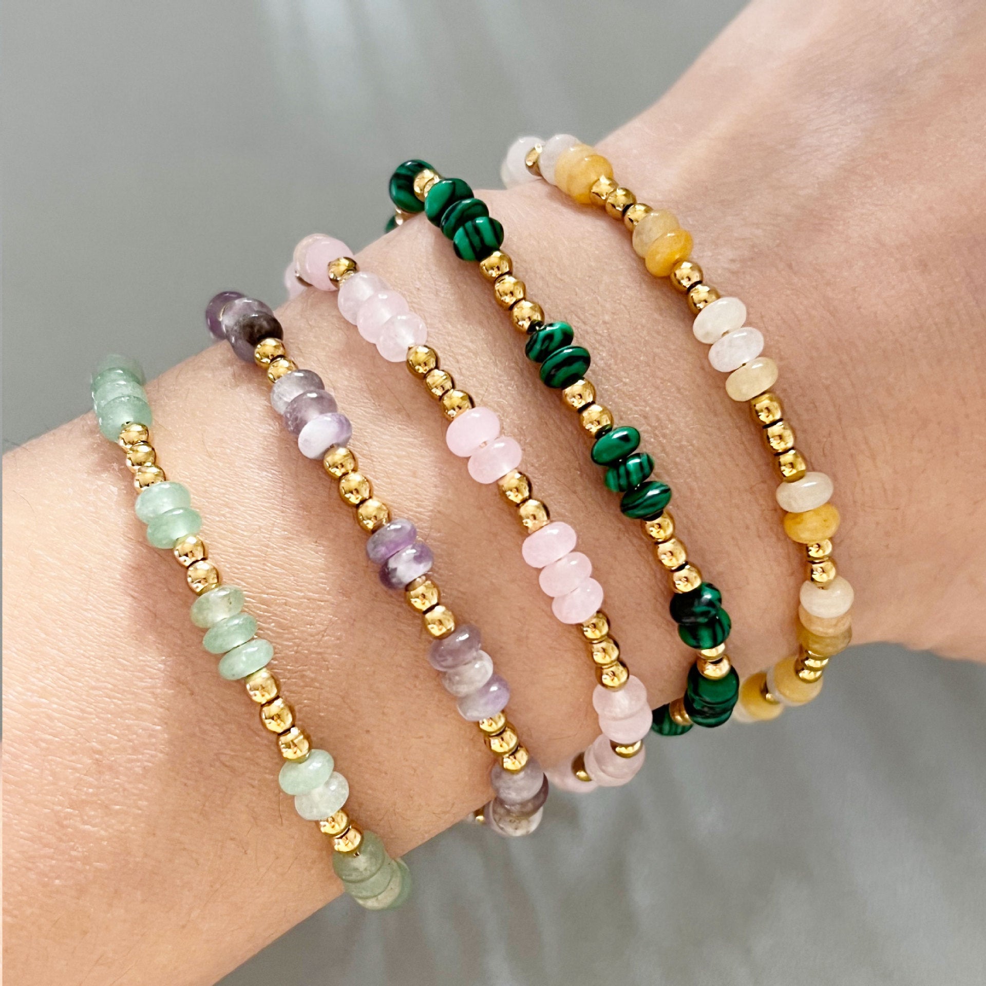 Wholesale Stainless Steel Natural Stone Handmade Beaded Bracelet Bohemian Style Fashion Accessory