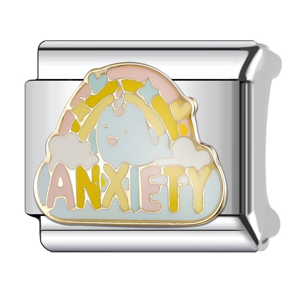 Wholesale Italian Charm Bracelet 9mm DIY Splicing Princess Couple Series Stainless Steel Composable Bracelet