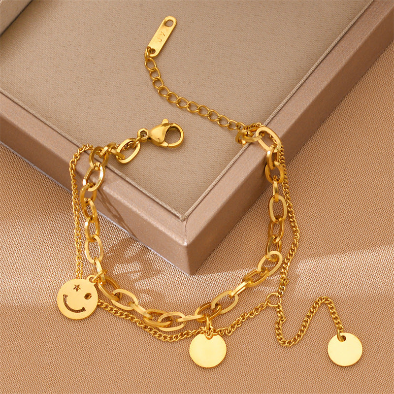 Wholesale Smiley Face Titanium Steel Bracelets ACC-BT-Chengy005