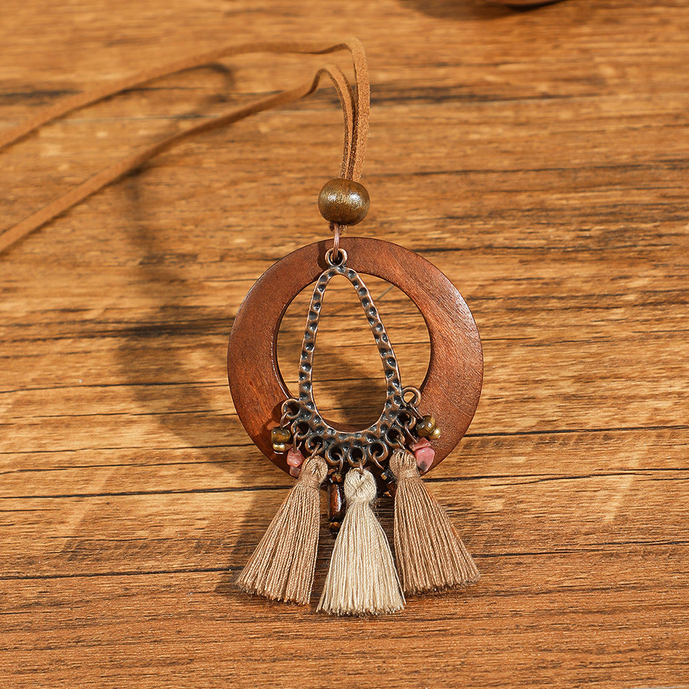 Wholesale Retro Ethnic Style Flower Shell Hollow Necklace Jewelry Accessory for Gift Boutique Resale