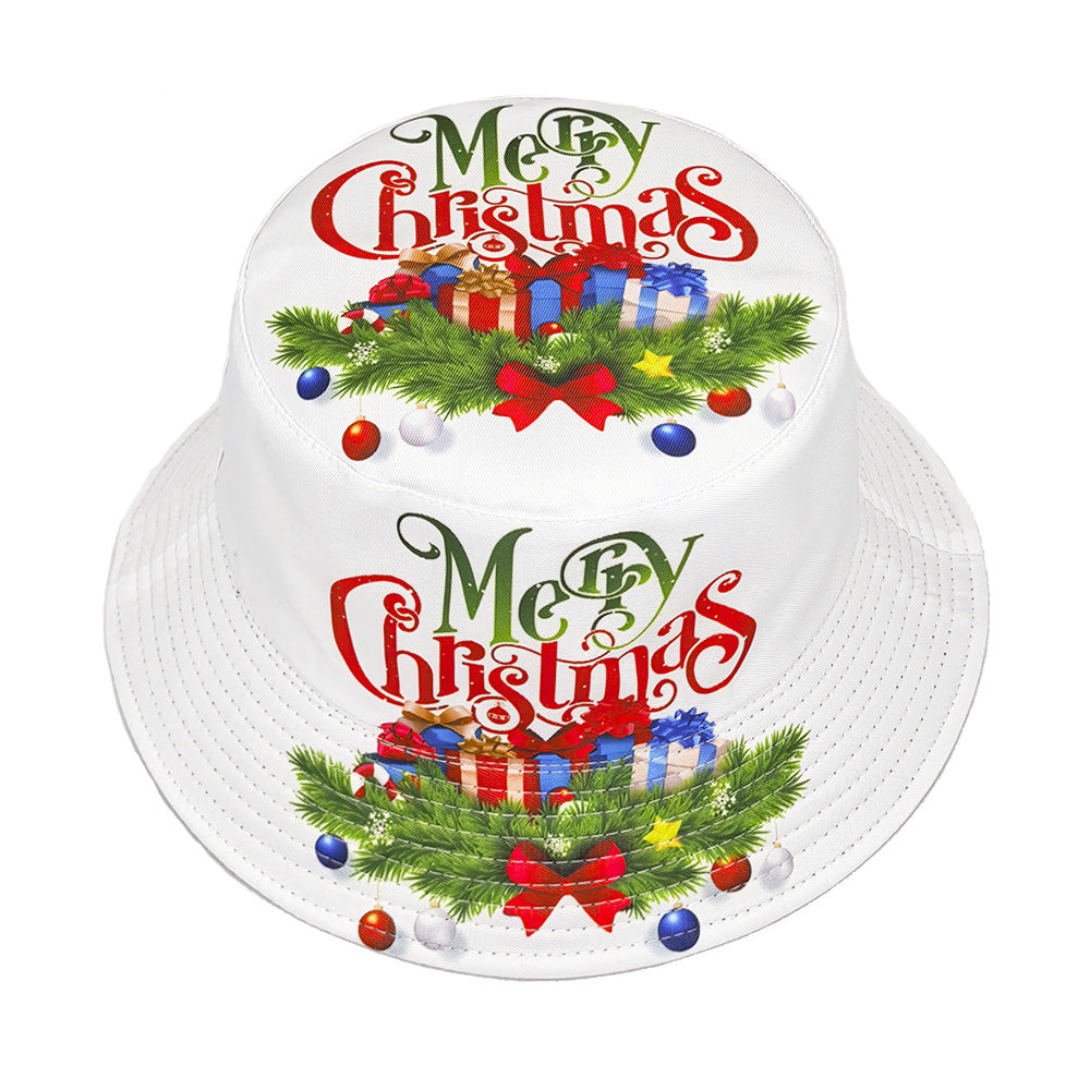 Wholesale Christmas pattern double-sided bucket hat