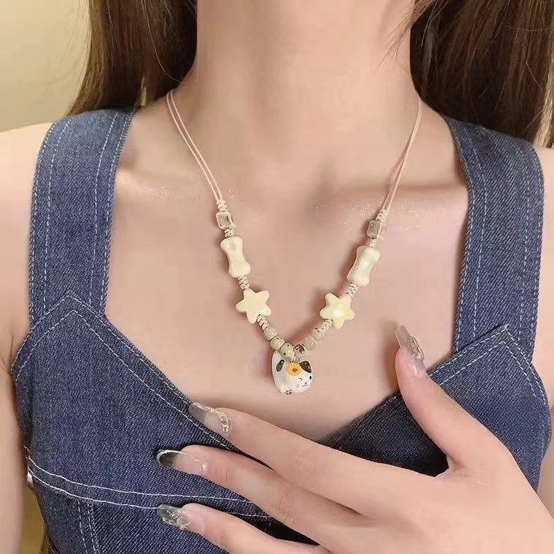 Wholesale Summer Dopamine Color Beaded Necklace