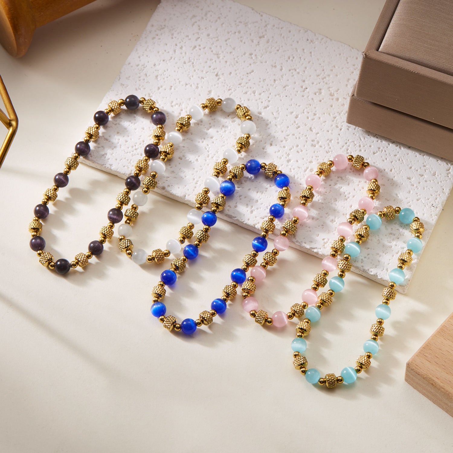 Wholesale stainless steel cat's eye bracelet