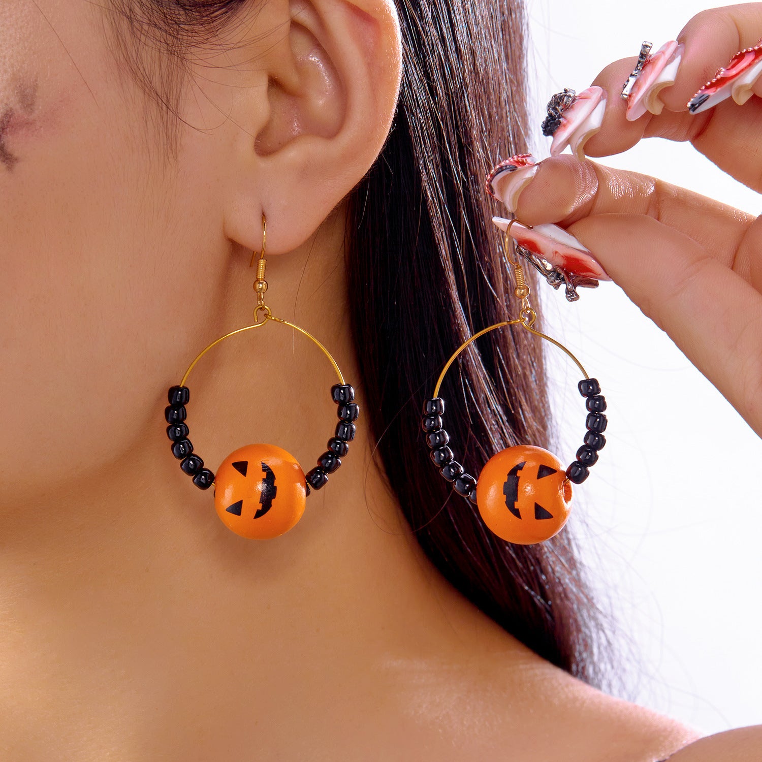 Wholesale Cute  Pumpkin Ghost Spider Bat Cat Halloween Earrings