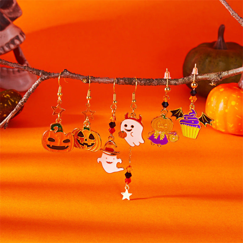 Wholesale  cartoon bat ghost pumpkin earrings