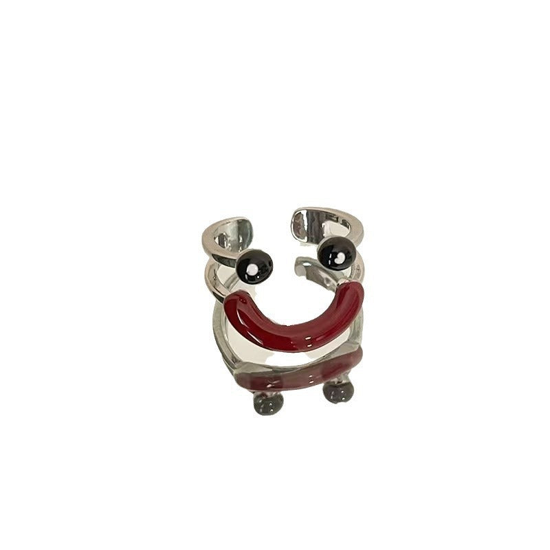 Wholesale Ugly Cute Funny  Oil Dropping Smiley Face Ring
