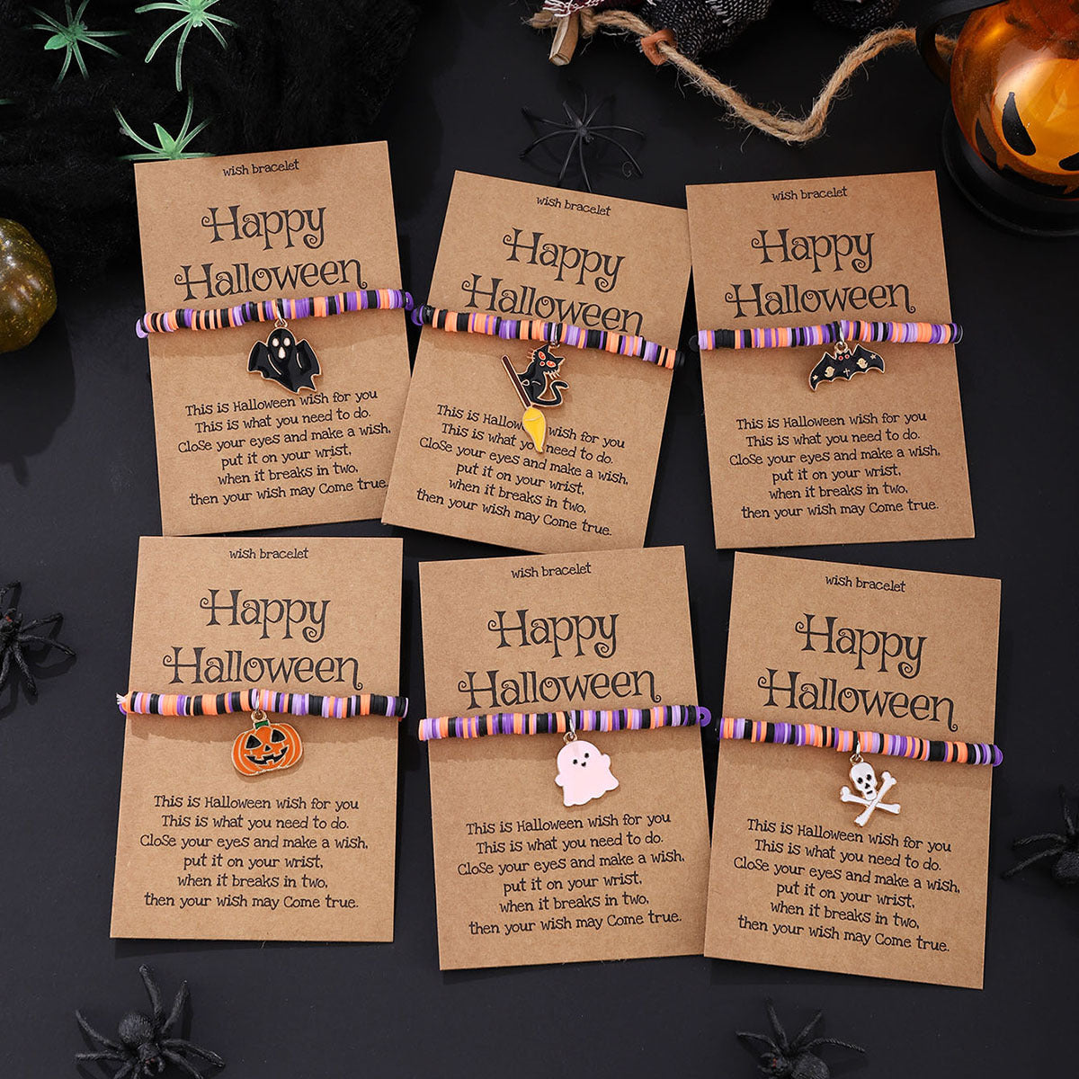 Wholesale  Ghost Pumpkin Skull Pendant Adjustable Bracelet